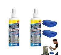 Headstone Cleaner for Graves, Gravestone Restoration and Cleaning Spray Kit with Microfiber Cloth, 100 ml Monument Tombstone Dirt Remover for Marble Granite (2PCS)