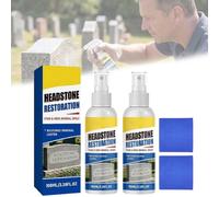 Headstone Restoration and Cleaning Spray - Headstone Cleaner for Graves,Tombstone Monument Cleaner for Granite Marble Cemetery Memorials,Gravestone Cleaning Kit,Gentle Stone Care Formula - 100ml/3.4oz