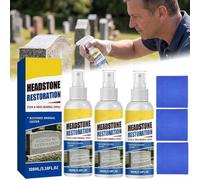 Headstone Restoration and Cleaning Spray - Headstone Cleaner for Graves,Tombstone Monument Cleaner for Granite Marble Cemetery Memorials,Gravestone Cleaning Kit,Gentle Stone Care Formula - 100ml/3.4oz