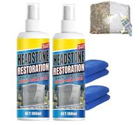 Headstone Restoration and Cleaning Spray,Stone Cleaner Gravestone Cleaning Kit Restoring and Protecting Tombstones,Tombstone Monument Cleaner for Granite Marble Cemetery Memorials (2Pcs)