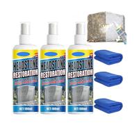 Headstone Restoration and Cleaning Spray,Tombstone Monument Cleaner for Granite Marble Cemetery Memorials,Stone Cleaner Gravestone Cleaning Kit,Gentle Stone Care Formula (3)