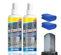 Headstone Restoration Cleaning Spray, 100ml Headstone Cleaner For Graves, Gravestone Cleaner, Restoring and Protecting Tombstones, Remove Stains Instantly, No Damage to Memorial Stones (2PCS)