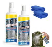 Headstone Restoration & Cleaning Spray, 2Pcs 2026 New Stone Cleaner for Exterior Stone, Headstone Cleaner for Graves, Gravestone Cleaning Kit Sandstone Cleaner for Graves Cemetery Gravestone (2)