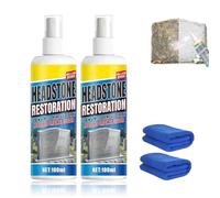 Headstone Restoration & Cleaning Spray for Graves - Tombstone and Monument Cleaning Spray, Protecting Tombstones Efficient Cleaning, No Damage to Stone for Graves Cemetery Gravestone (2PC)