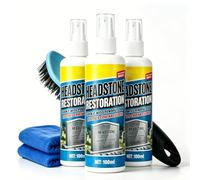 Headstone Restoration & Cleaning Spray, Penetrates Deep to Lift Stains ＆ Moss, Zero Scrubbing, Eenvironmentally Friendly and Gentle Formula Will Not Damage the Stone Surface, Simple to Use, 100ML (*3)