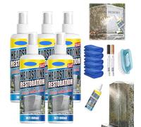 Headstone Restoration & Cleaning Spray - Professional Remove Stains Instantly, Gentle Restore & Protect Memorial Stones, Tombstone & Monument Cleaning Spray, Complete Cemetery Care Set (5PCS)