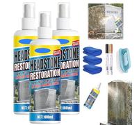 Headstone Restoration & Cleaning Spray - Professional Remove Stains Instantly, Gentle Restore & Protect Memorial Stones, Tombstone & Monument Cleaning Spray, Complete Cemetery Care Set (3PCS)