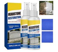 Headstone Restoration & Cleaning Spray, Professional Tombstone Cleaner for Graves & Monuments, Safe Moss and Stain Remover Kit for Granite Marble Cemetery Memorials - 100ml with Microfiber Cloth