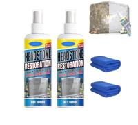 Headstone Restoration & Cleaning Spray,Stone Cleaner Gravestone Cleaning Kit Restoring and Protecting Tombstones Efficient Cleaning No Damage to Stone for Graves Cemetery Gravestone (2Pcs)