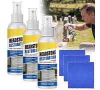 Headstone Restoration & Cleaning Spray, Stone Cleaner Gravestone Cleaning Kit Restoring and Protecting Tombstones Efficient Cleanin-g No Damage to Stone for Graves Cemetery Gravestone (3pcs)