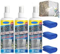 Headstone Restoration & Cleaning Spray,Stone Cleaner Gravestone Cleaning Kit,Tombstone & Monument Cleaning Spray,Tombstone Monument Cleaner for Granite Marble Cemetery Memorials,Gentle Formula (3 Pcs)