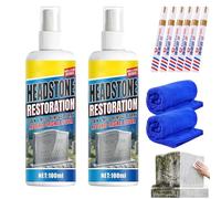 Headstone Restoration & Cleaning Spray - Tombstone & Monument Cleaning Spray,Restores Protects Memorial Stones Efficient Dirt Rust Removal, Stone Cleaner for Graves, Tombstones (2Set)