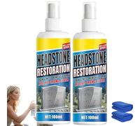Headstone Restoration & Cleaning Spray, Tombstone & Monument Cleaning Spray, Stone Cleaner Gravestone Cleaner,Headstone Cleaner for Graves, Natural Stone Cleaner for Marble, Tile (2PC)