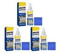 Headstone Restoration & Cleaning Spray, Tombstone Monument Stone Cleaner Kit for Gravestone Maintenance, Dirt Rust Remover for Granite Marble Memorial Marker, All-in-One Grave Care Solution (3pcs)