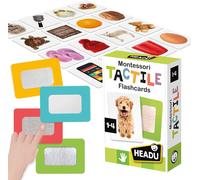 HEADU Montessori Flash Cards Tactile | Preschool Learning Educational Toys, Tex