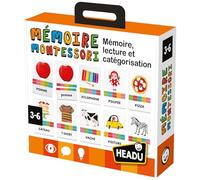 Headu - Montessori Memory - Memory, Reading & Categorization | Educational Game 2 3 4 5 6 Years Old Montessori Educational Game, Kids Gift, Girl Gift, Boy Gift, Made in Italy