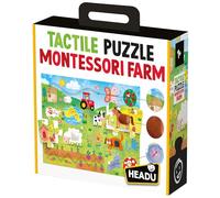 HEADU | Tactile Puzzle Montessori - farm animal themed puzzle with textures to explore | Educational Games & Puzzles | Ages 1-4 years
