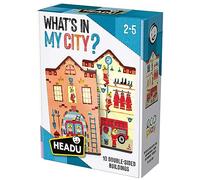 HEADU What's in My City | Educational Toys, Ages 2-5 Years, 10 Double-sided Puzzles, Learn Buildings in the City