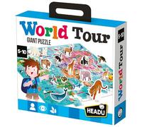 HEADU | World Tour Giant Puzzle with 3D animal figures| Educational Games & Puzzles | Ages 5-10 years