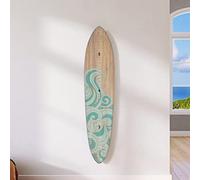 Headwaters Studio Surfboard Wooden Growth Chart for Wall - Kids Height Wall Chart Wood, Growth Chart for Kids Decorative Surfboard for Playroom (9.5" Wide x 45" Tall) Wood with Teal Wave