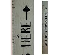Headwaters Studio Wooden Growth Chart - Kids Height Chart, Wall Measurement for Kids, Height Chart for Wall, Growth Ruler for Children - Tribal Gray (63"x6.7")