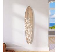 HEADWATERS STUDIO Wooden Surfboard Wall Decor Growth Chart - Surf Board Decor for Kids Room, Wooden Growth Chart for Wall, Surfboard Wall Art, Surfboards for Decoration - White Wave (9.5""x 45"")
