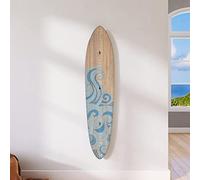 HEADWATERS STUDIO Wooden Surfboard Wall Decor Growth Chart - Surf Board Wall Decor for Kids Room, Wooden Growth Chart for Wall, Surfboard Wall Art, Surfboards for Decoration - Blue Wave (9.5"x 45")