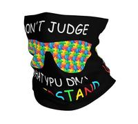 Headwear Autism Awareness-Don'T Judge What Ypu Dpn'T Understand Neck Warmer Windproof Balaclava Non-Slip Bandana For Camping Running Traveling 25X50CM