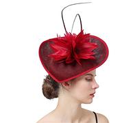 Headwear, Fascinators Hat Women Wedding Headpiece With Hair Clip Ladies Party Feathers Hair Accessories(Marron)