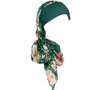 Headwear for Women Beanie Head Scarf for Bald Sleep Wraps Cancer Hats Turbans,Dark Green Flower