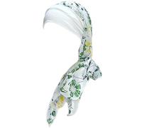 Headwear for Women Sleep Beanie Head Scarf for Bald Wraps Cancer Hats Turbans,White/Green Flower