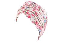 Headwear Head Scarves Chemo Beanie Caps Head Wraps Floral Headscarf Adjustable Cap Original Trendy Plain Turban Hat (Cream Floral), One Size, (12)