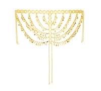 Headwear Middle East Golden Alloy Coin Tassel Head-mounted Hair Chain Hair Chain Hair Accessories(A)