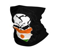Headwear Skull Niger Nigerien Flag Neck Gaiter Decorative Headband Durable Neck Warmer For Fishing Running Outdoor 25X50CM