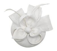 Headwear, Women Hair Accessories Wedding Bridal Veils Decorated Feather Fascinator Cocktail Party Headwear(White)