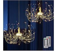 HEAGEERO Outdoor Battery Operated Chandelier 2 Pack,Firework Lights Starburst Light 180 LEDs,Ceiling Hanging Decorative for Party Christmas,Indoor Using
