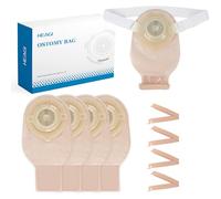 Heagimed 10pcs Colostomy Bags, Soft Convex Drainable Stoma Pouch with Elastic Ostomy Belt for Uneven Skin/ Deep-Seated Stoma, Cut-to-Fit, 15-45cm