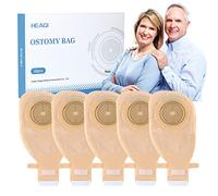 Heagimed 20 Pack Stoma Bags, One Piece Colostomy Bags with Hook-and-Loop Closure for Ileostomy Stoma Care, Cut-to-Fit (15-70mm)