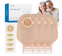 Heagimed 30PCS Ostomy Supplies, 2-Piece Stoma Bags, Two-Piece Drainable Stoma Pouches with Closure for Ileostomy Stoma Care, Cut-to-Fit, 60mm Max (20 x Stoma Bags+ 10 x Skin Barrier)