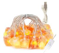 HeaHap Himalayan Salt String Lights Natural Salt Block 10 LED Bulbs Home Decoration & Perfect Gift (USB Interface)