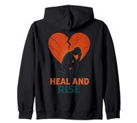 Heal And Rise Inspirational Message Zip Hoodie