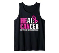 Heal Cancer for with God Nothing is Impossible Breast Cancer Tank Top