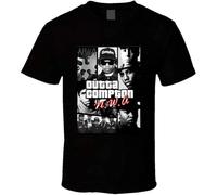 HEAL TH SHOE PAD Outta Compton T-Shirt Graphic Tee for Men Black L