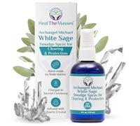 Heal the Masses White Sage Spray: White Sage Smudge Spray for Clearing and Protection - Smokeless Liquid Smudging Spray Infused with Quartz Crystals - Negative Energy Cleansing Mist - 4 Fluid Ounces