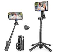 HealAge Magnetic Tripod for Phone with Wireless Remote Control, 3-in-1 Selfie Stick Handle Grip 360°Rotation Extendable Stand for iPhone Android Phones
