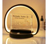 Healand Periodic Table with Real Elements Samples, Acrylic Periodic Table of Elements Periodic Table with 83 Real Elements Periodic Table with Dimmable LED Lamp for Teachers Kids,A(BLACK)