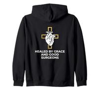 Healed By Grace And Good Surgeons Heart Surgery Survivor Zip Hoodie