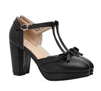 HEALEEP 1 Pair Bow Knot Chunky Heel Sandals for Women Stylish and Comfortable Summer Shoes Durable and Skin Friendly Design for Dresses and Skirts Black