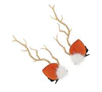HEALEEP 1 Pair Glowing Elk Horn Hair Clips for Christmas Costume Festive Antler Barrettes with Lights for Holiday Parties and Cosplay Fun