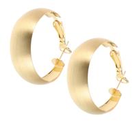 HEALEEP 1 Pair Hoop Earrings Metal Classic Thick Vintage Circle Ear Jewelry Golden Hollow Out Retro Earrings Graduation Presents for Students
